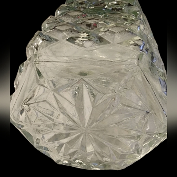 Vintage Circa 1970 Diamond Cut Molded Glass Decanter - Picture 7 of 8